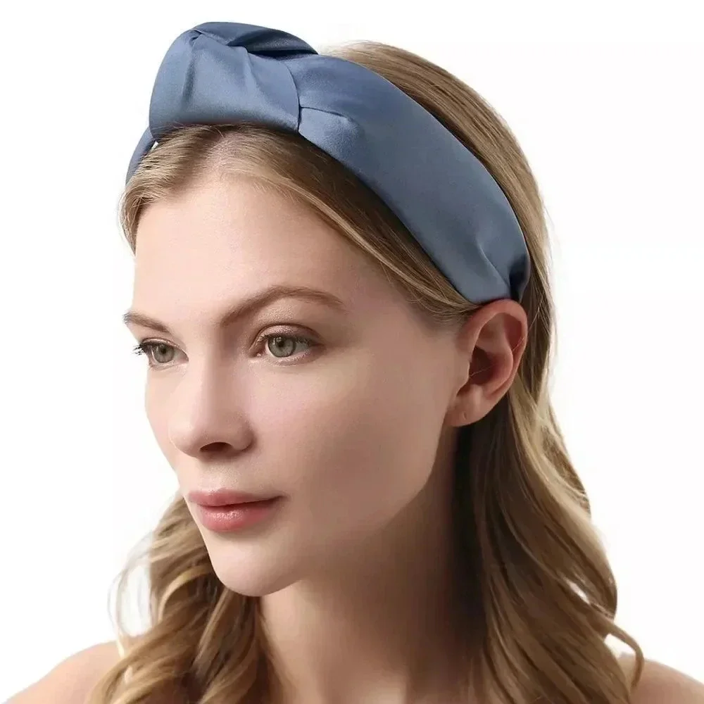 Knotted Satin Gray Bluish Headband, Brand New with tags💙